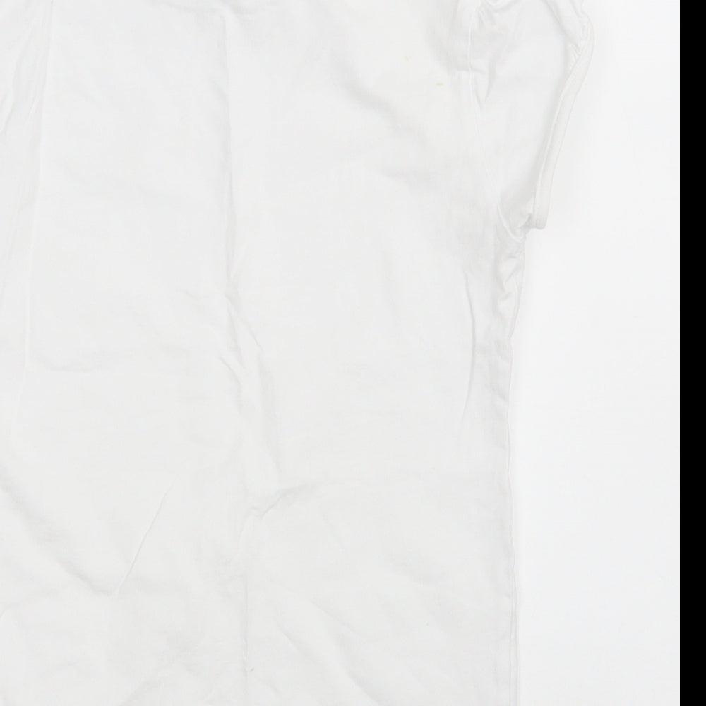 NEXT Girls White  100% Cotton Pullover T-Shirt Size 11 Years Crew Neck