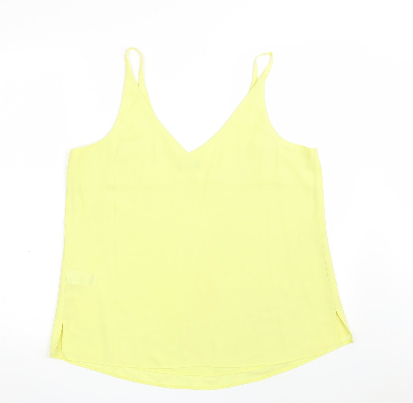 F&F Womens Yellow  Polyester Basic Blouse Size 14 V-Neck