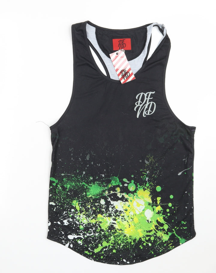 Defendlondon Mens Black Polyester Vest Sweatshirt Size S - Batik