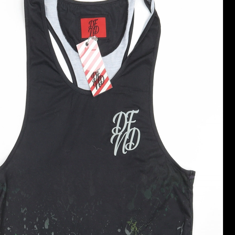 Defendlondon Mens Black  Polyester Vest Sweatshirt Size S   - Batik