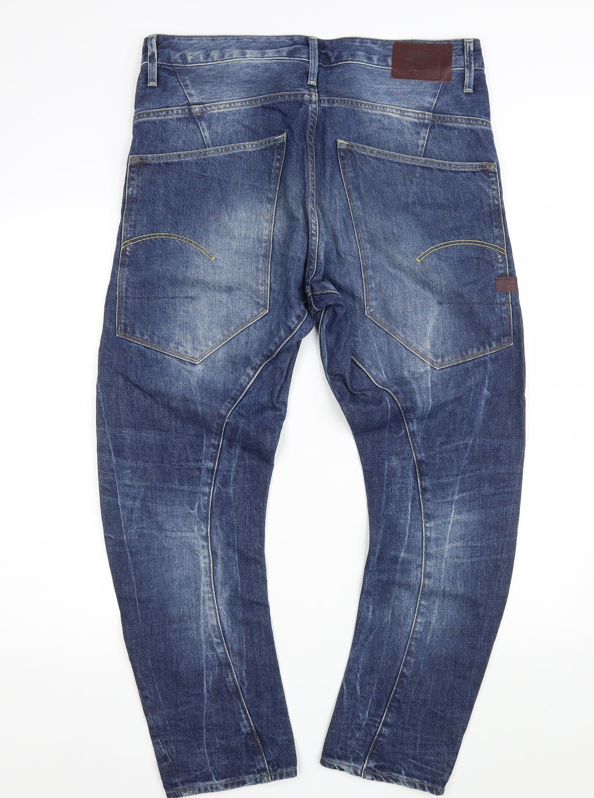 G-Star Mens Blue  Cotton Tapered Jeans Size 34 in L30 in Regular Button