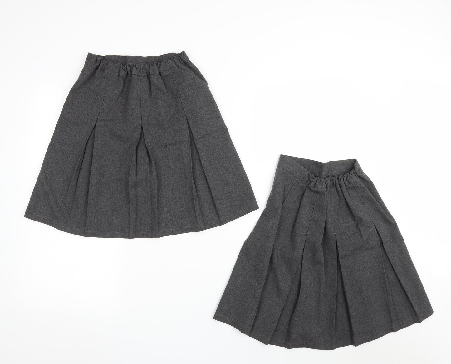 Marks and Spencer Girls Grey  Polyester Pleated Skirt Size 9-10 Years  Regular  - 2-Pieces Set