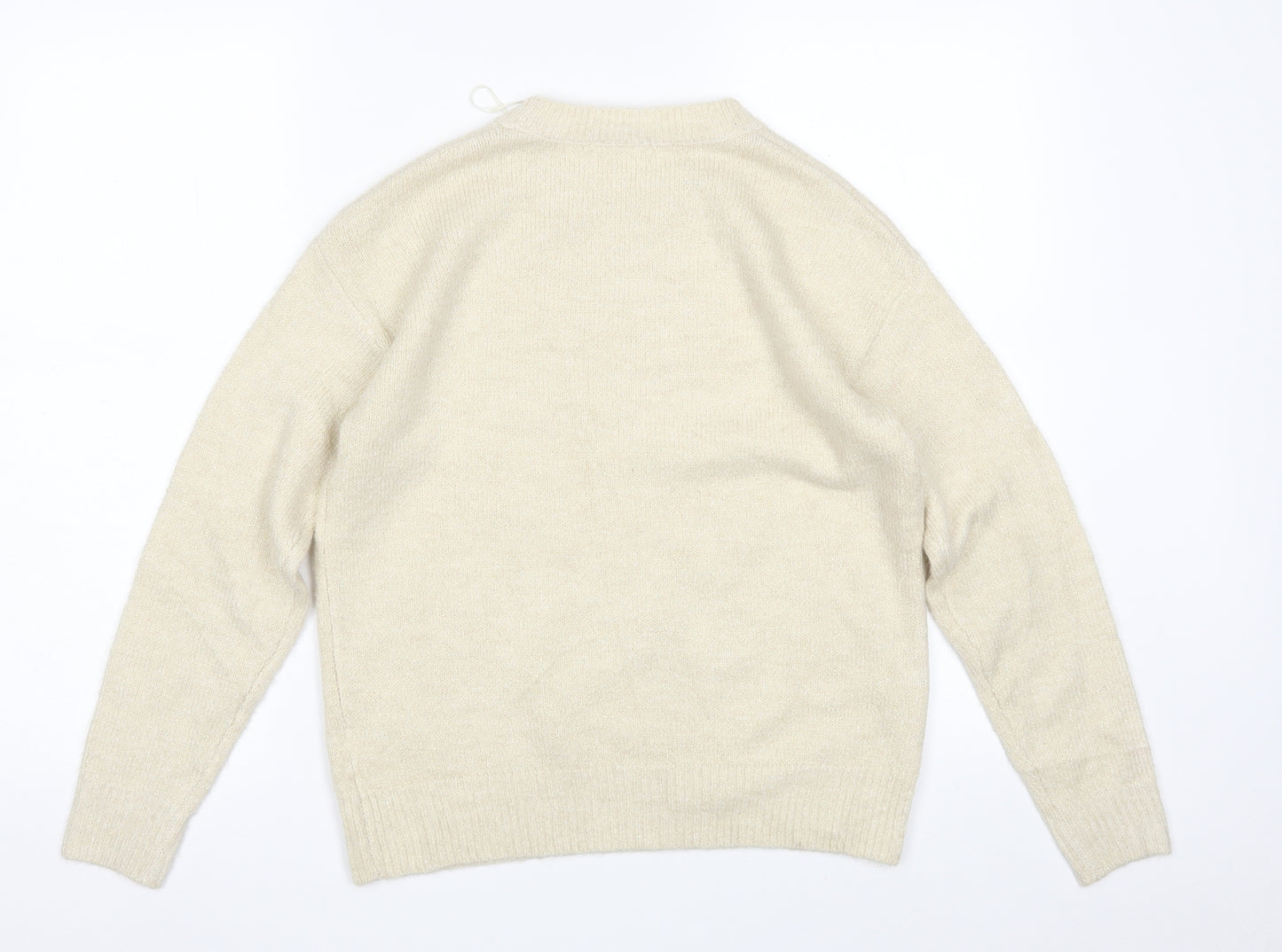 TU Womens Ivory Crew Neck  Acrylic Pullover Jumper Size 8   - Christmas JUMPER