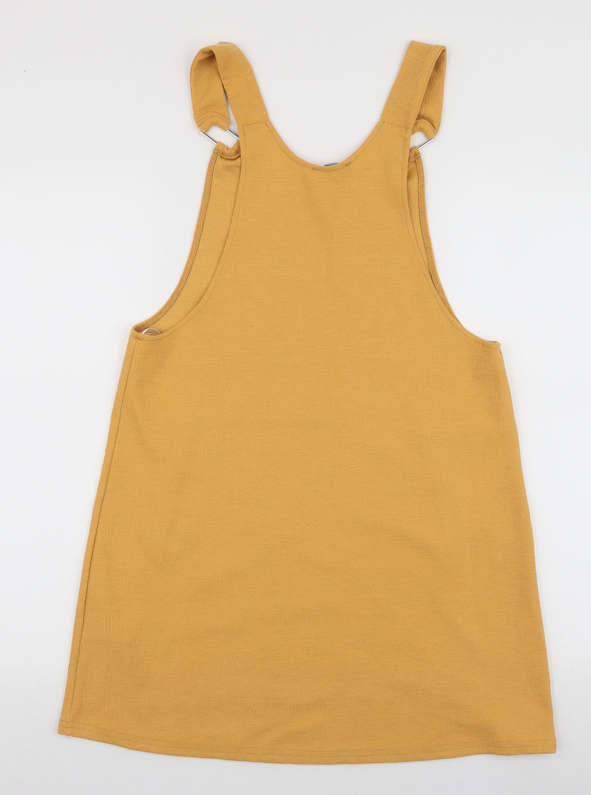 New Look Womens Yellow  Polyester Pinafore/Dungaree Dress  Size 10  Round Neck Pullover