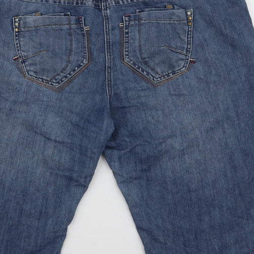 TU Womens Blue  Cotton Cargo Shorts Size 22 L15 in Regular Zip