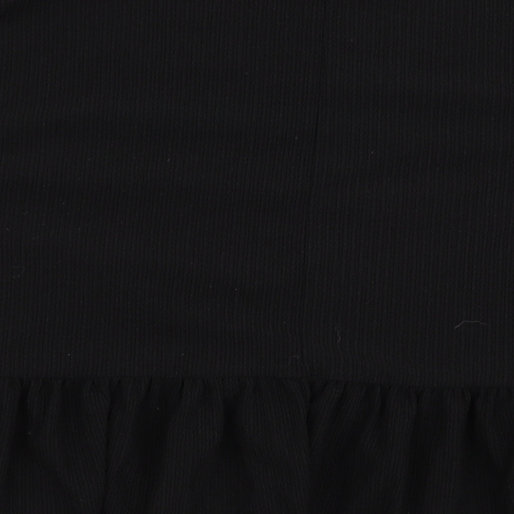 New Look Womens Black  Polyester Basic Blouse Size 10 Round Neck - Peplum