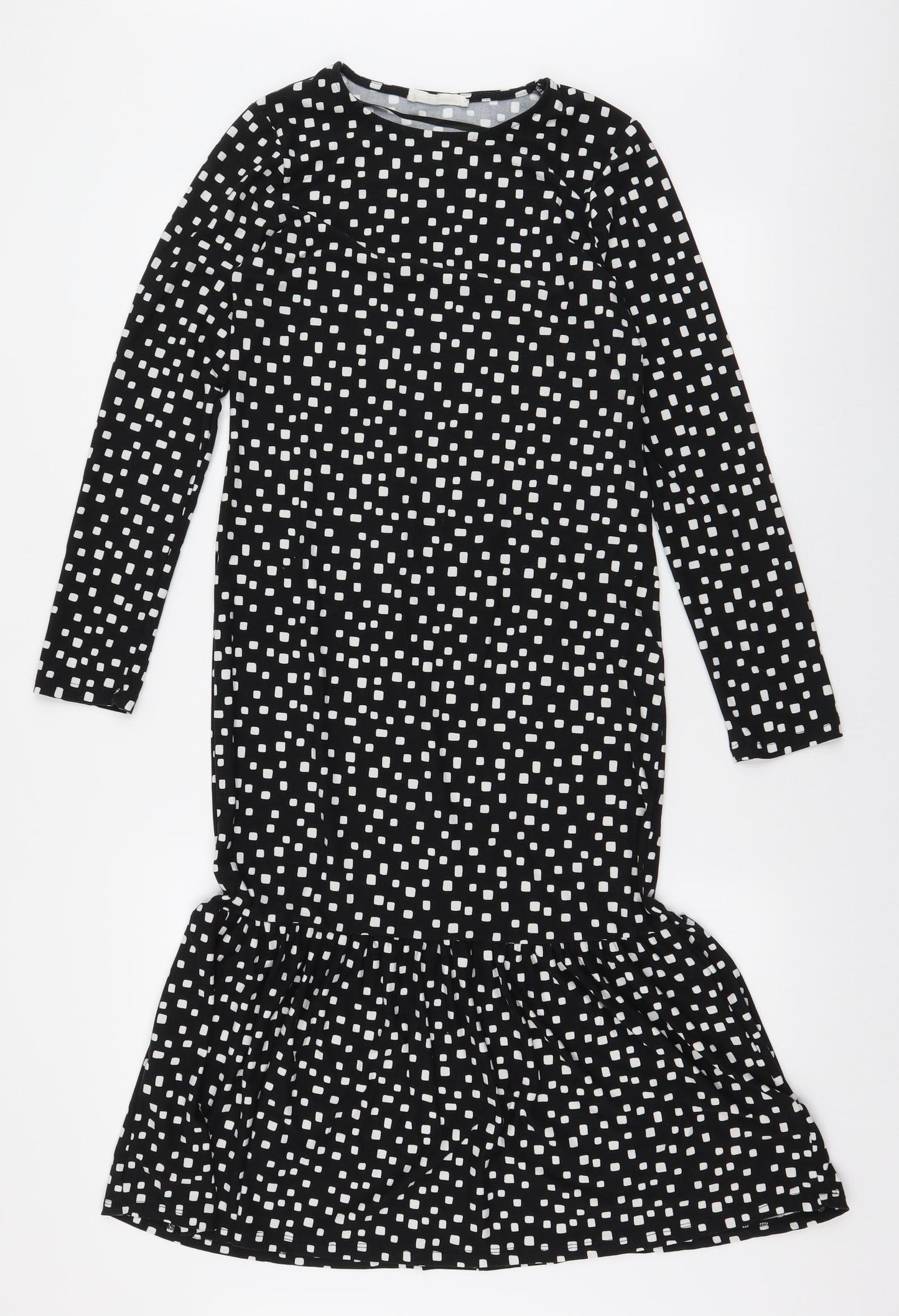 Primark Womens Black Polka Dot Polyester Mermaid  Size 4  Round Neck Pullover