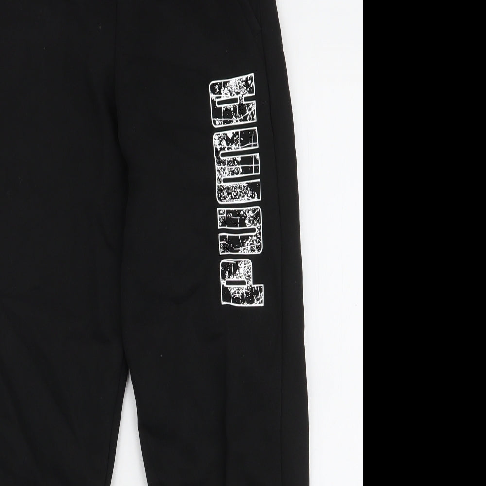 PUMA Girls Black  Polyester Jogger Trousers Size 11-12 Years  Slim Drawstring