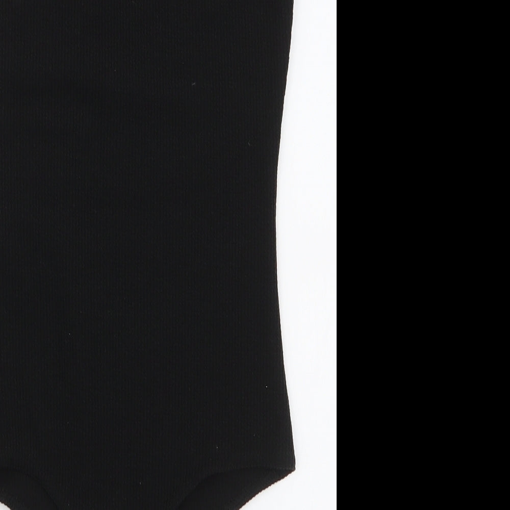 Missguided Womens Black  Polyester Bodysuit One-Piece Size 14  Snap