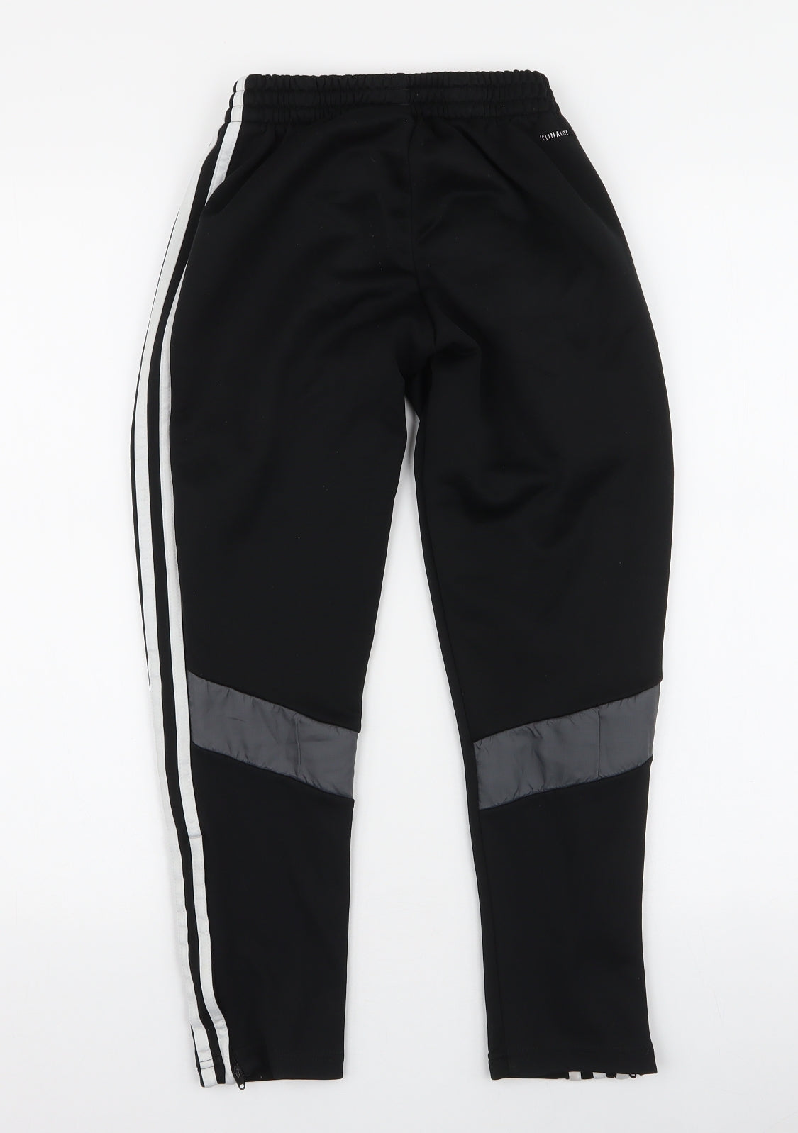 adidas Boys Black Striped Polyester Jogger Trousers Size 9-10 Years  Slim Pullover