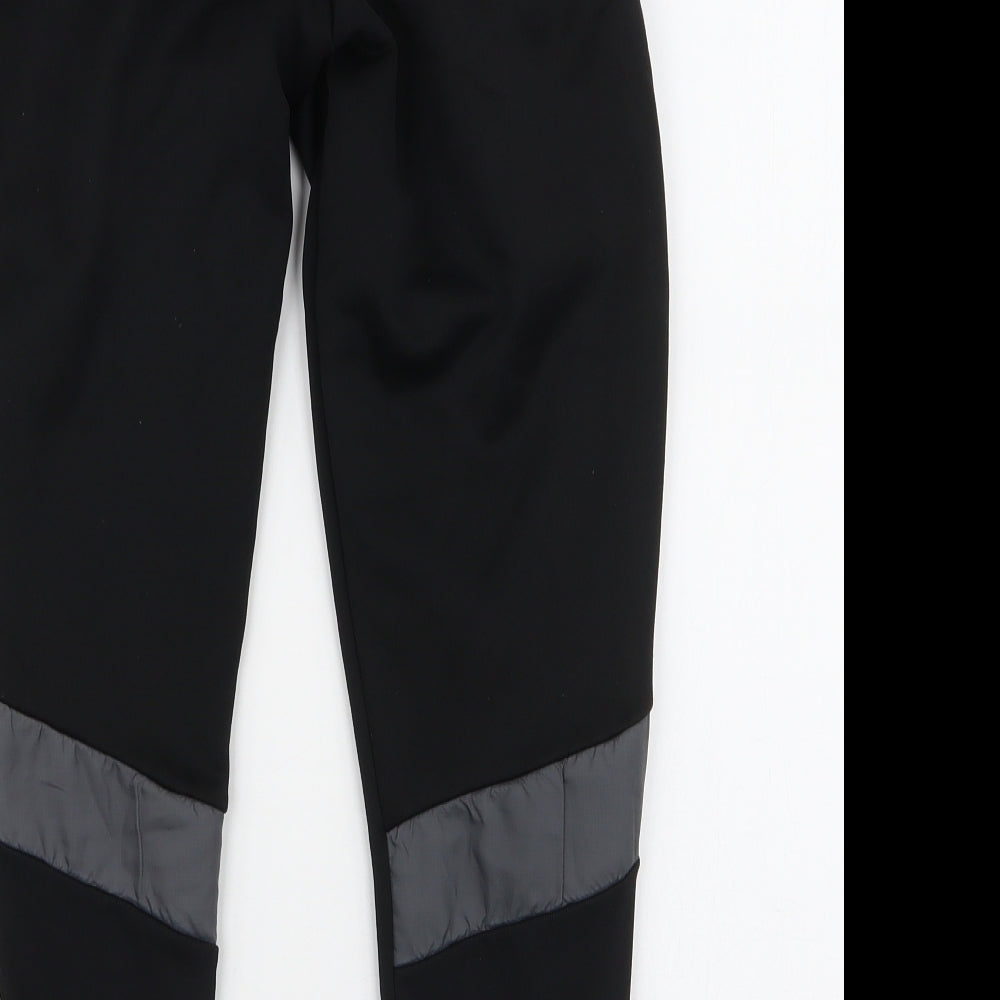 adidas Boys Black Striped Polyester Jogger Trousers Size 9-10 Years  Slim Pullover