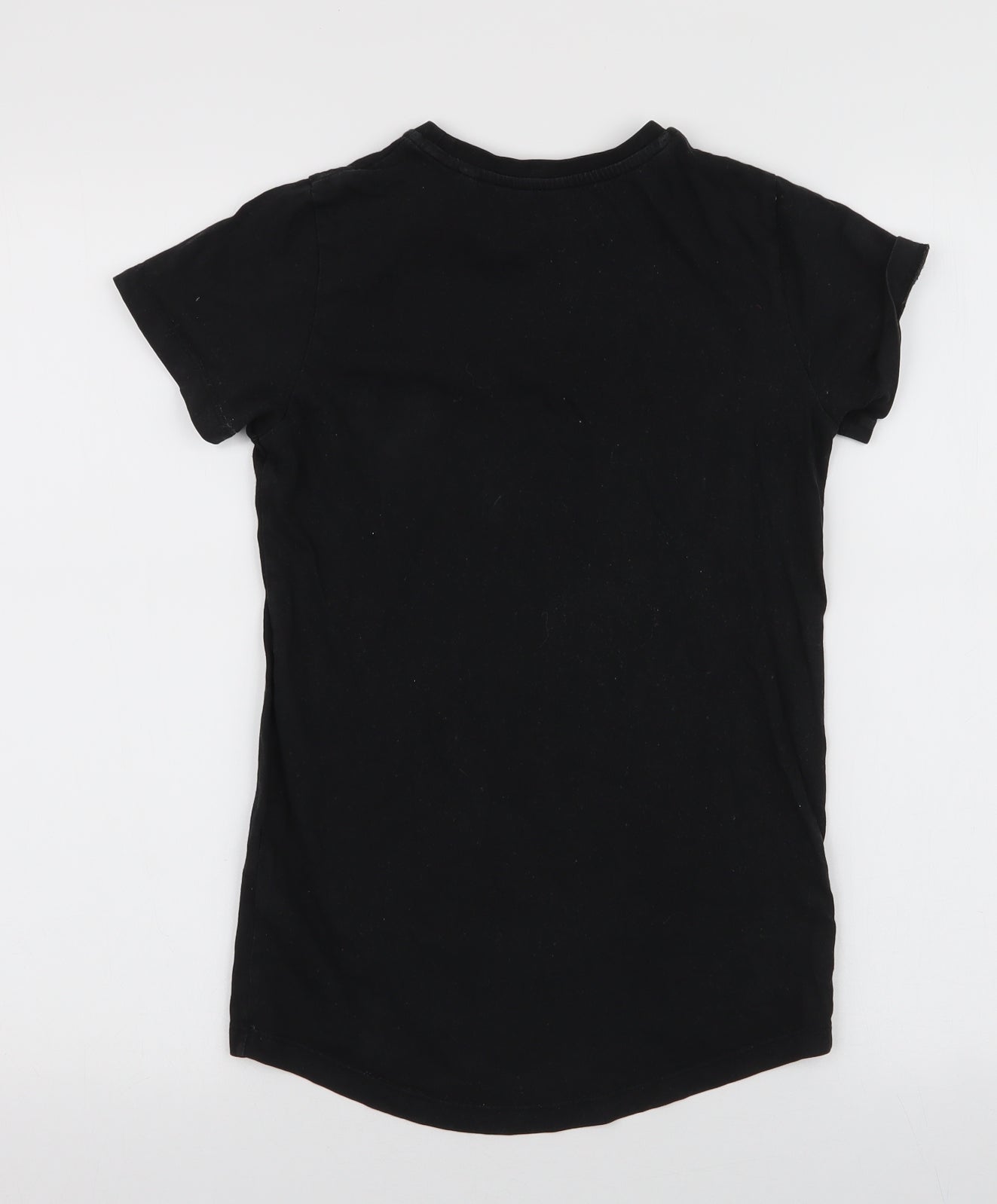 NEXT Girls Black  100% Cotton Jersey T-Shirt Size 10 Years Round Neck Pullover - Just Chillin