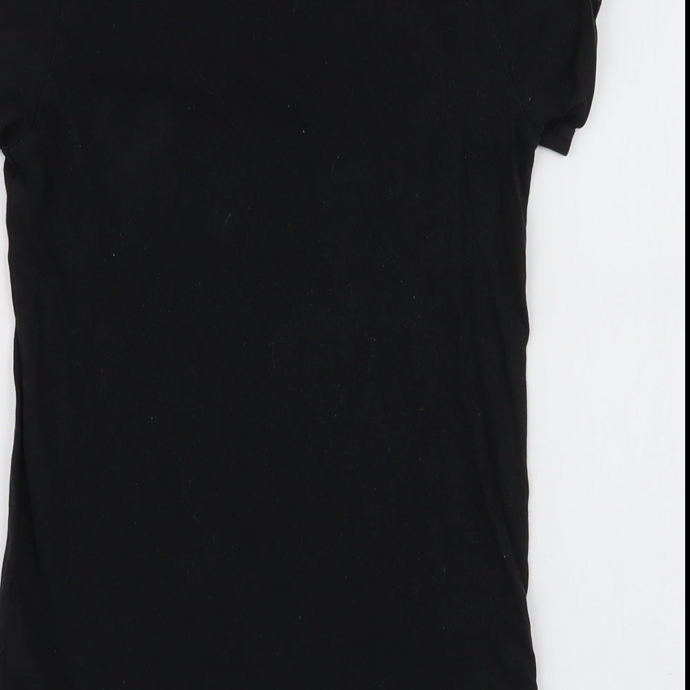 NEXT Girls Black  100% Cotton Jersey T-Shirt Size 10 Years Round Neck Pullover - Just Chillin