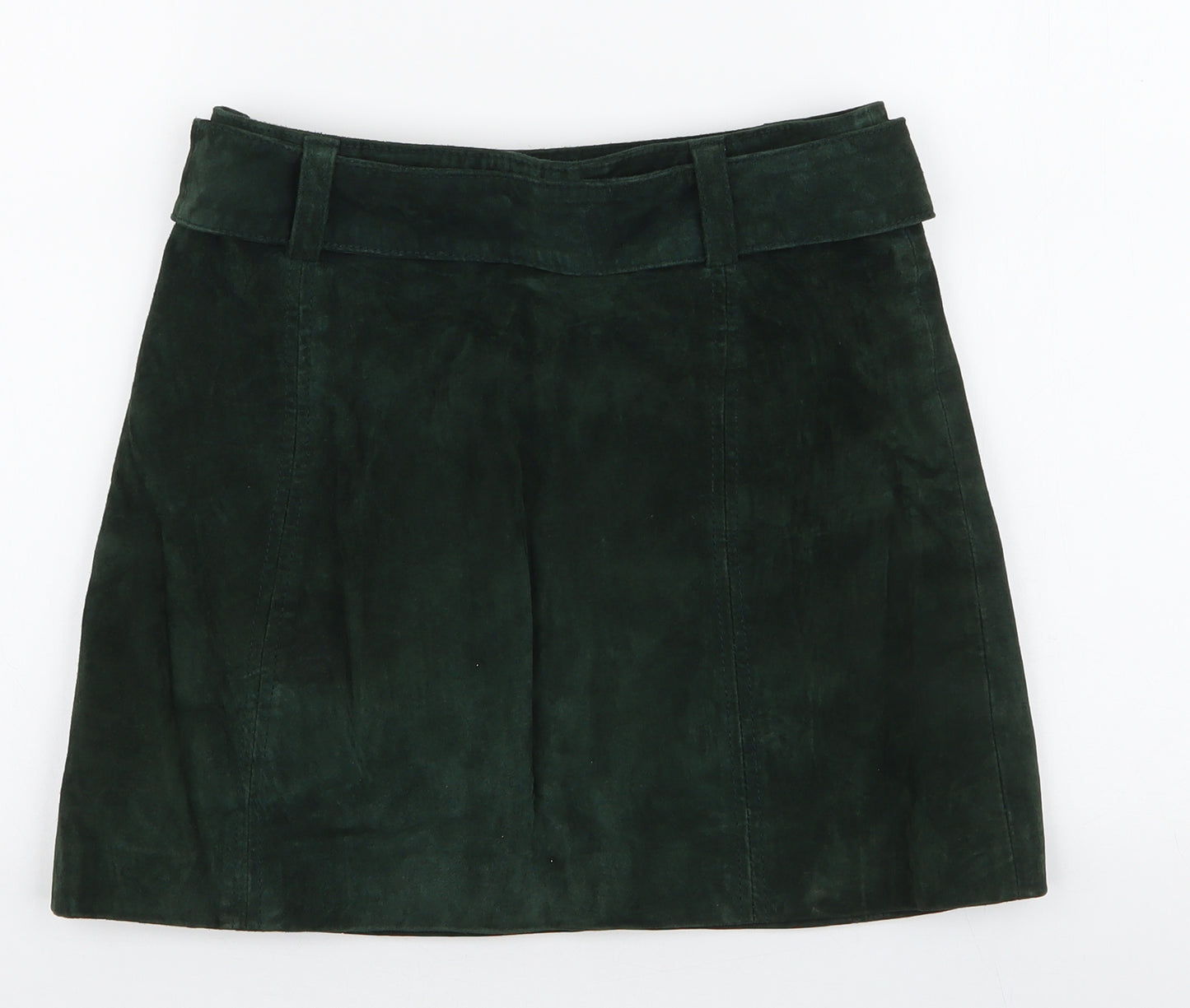 Zara Womens Green  Polyester A-Line Skirt Size XS   Zip