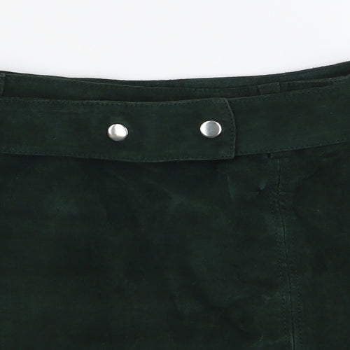 Zara Womens Green  Polyester A-Line Skirt Size XS   Zip