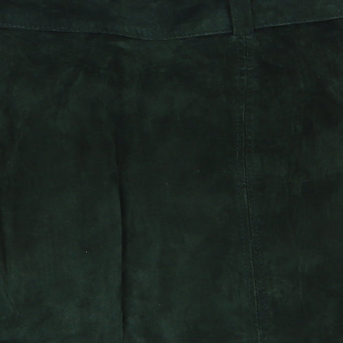 Zara Womens Green  Polyester A-Line Skirt Size XS   Zip
