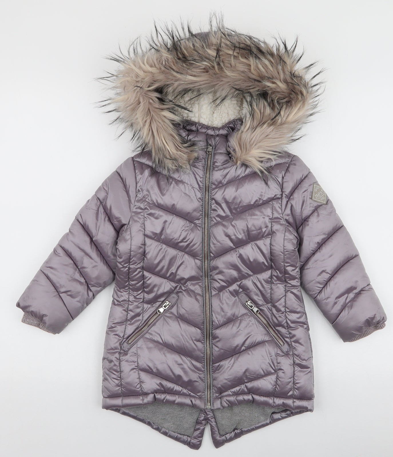 NEXT Girls Purple   Puffer Jacket Coat Size 3 Years  Zip