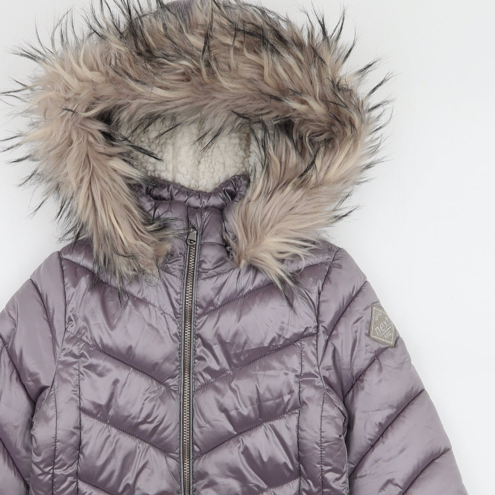 NEXT Girls Purple   Puffer Jacket Coat Size 3 Years  Zip
