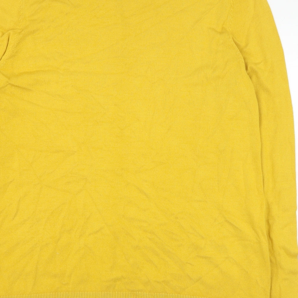 M&Co Womens Yellow Round Neck  Polyester Cardigan Jumper Size 16
