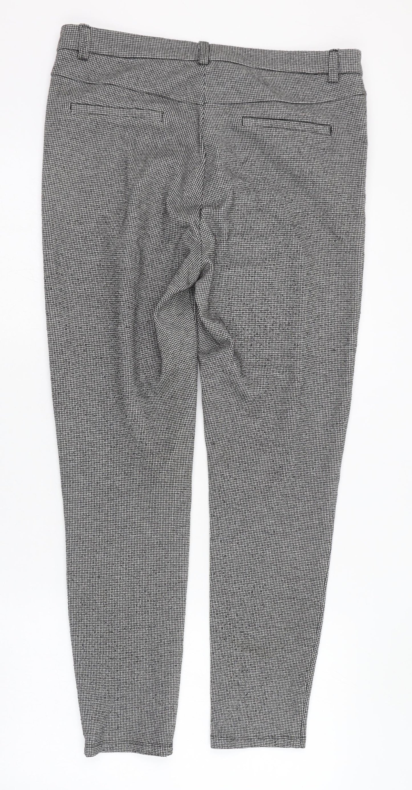 George Womens Black Houndstooth Viscose Jegging Trousers Size 12 L26 in Regular Zip