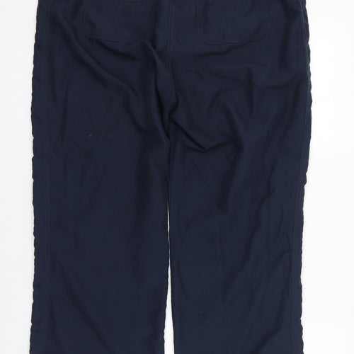 BHS Womens Blue  Polyester Carrot Trousers Size 16 L28 in Regular Zip