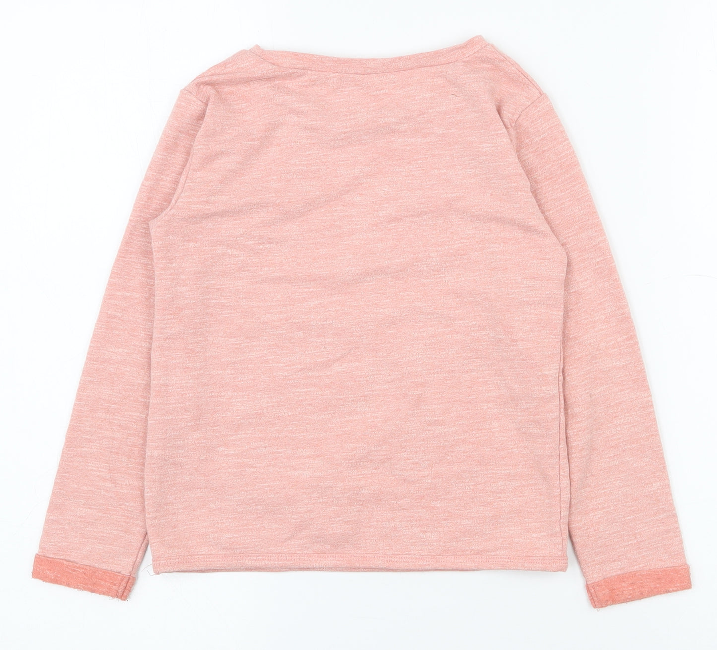 Dunnes Stores Girls Pink  Cotton Pullover T-Shirt Size 7 Years Round Neck Pullover