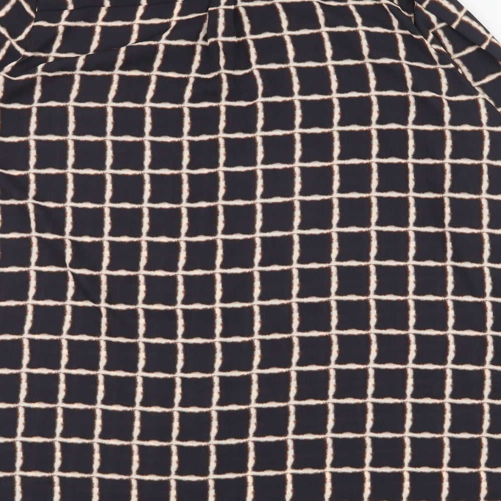 Primark Womens Black Geometric Polyester Basic Button-Up Size 20 Collared