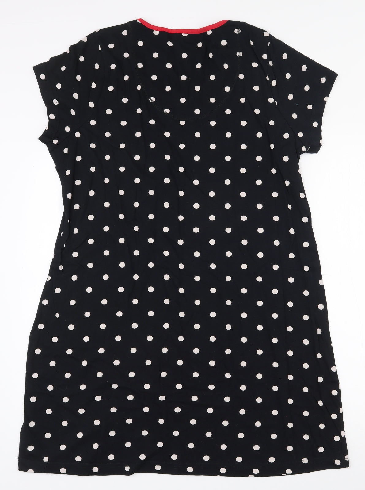Marks and Spencer Womens Black Polka Dot 100% Cotton Top Nightshirt Size 18