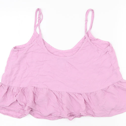 Topshop Womens Purple  Polyester Camisole Tank Size 10 Scoop Neck - Croppped