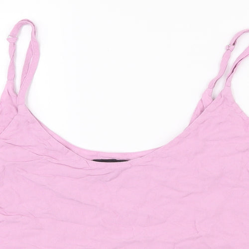 Topshop Womens Purple  Polyester Camisole Tank Size 10 Scoop Neck - Croppped