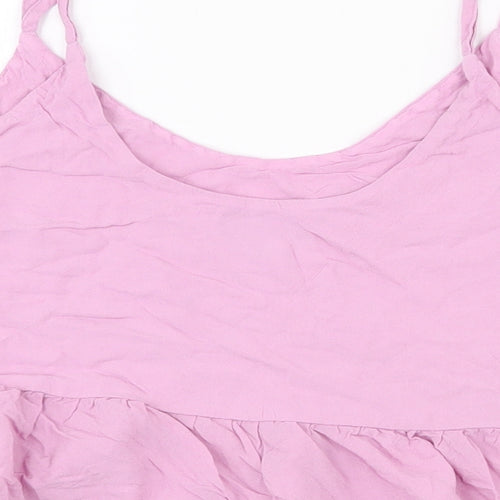 Topshop Womens Purple  Polyester Camisole Tank Size 10 Scoop Neck - Croppped