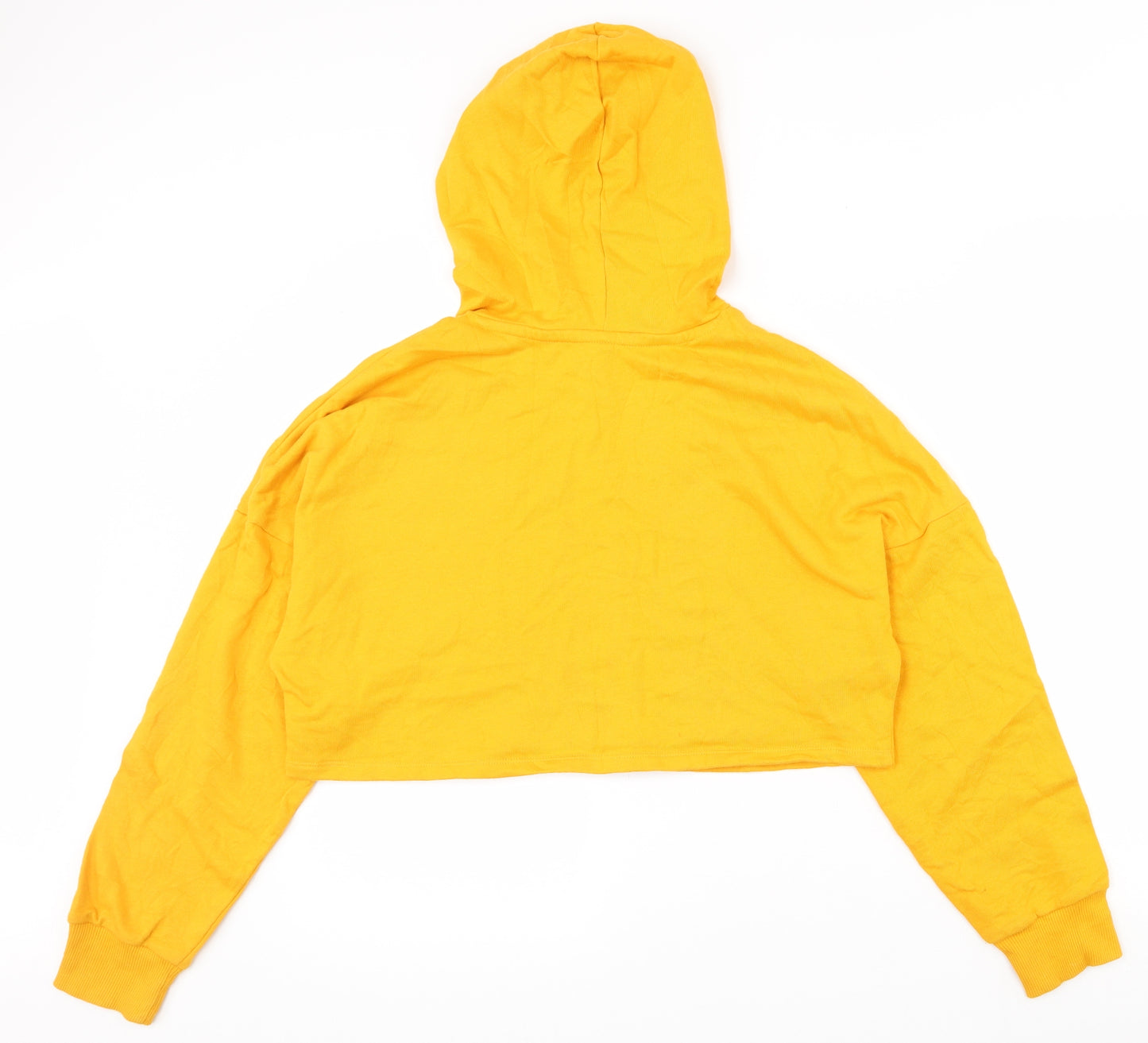 H&M Womens Yellow  100% Cotton Pullover Hoodie Size XS  Pullover - Cropped
