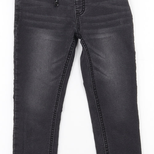 NEXT Boys Black  Cotton Skinny Jeans Size 7 Years  Regular Drawstring