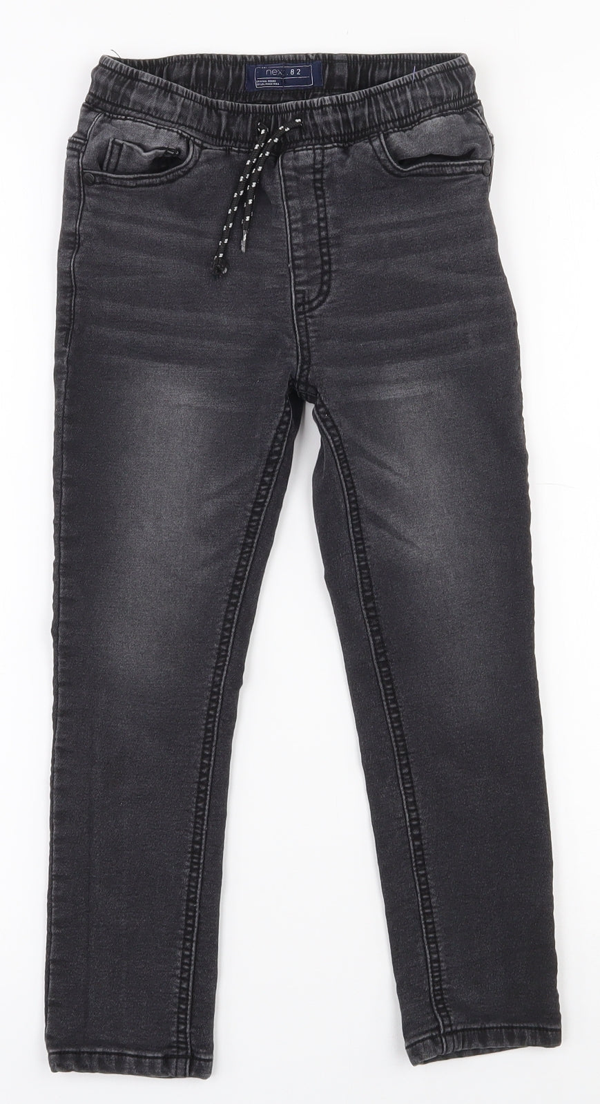 NEXT Boys Black  Cotton Skinny Jeans Size 7 Years  Regular Drawstring