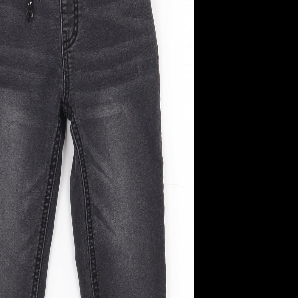 NEXT Boys Black  Cotton Skinny Jeans Size 7 Years  Regular Drawstring