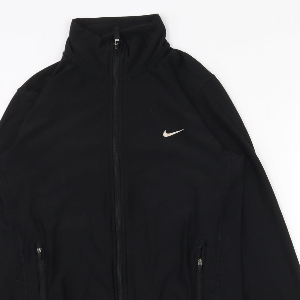 Nike Mens Black  Polyester Full Zip Sweatshirt Size S   - Thumb holes