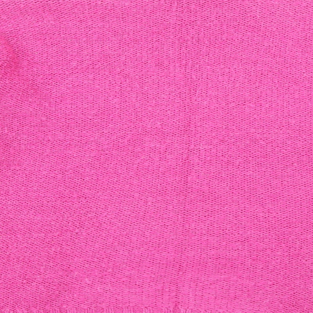Amara Womens Pink Crew Neck  Acrylic Pullover Jumper Size 14