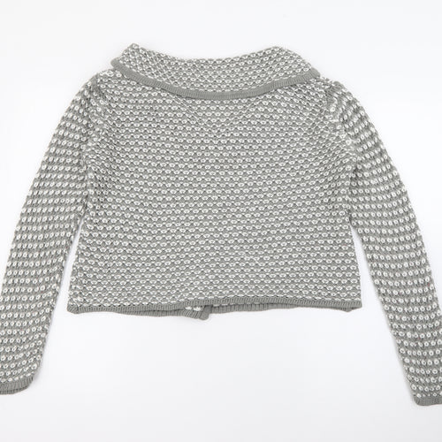 Elaigabeth Scott  Womens Grey Collared  Acrylic Cardigan Jumper Size M