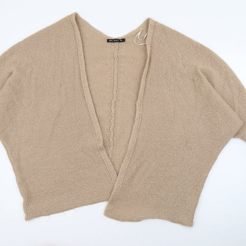 Select Womens Beige V-Neck  Acrylic Cardigan Jumper Size 14