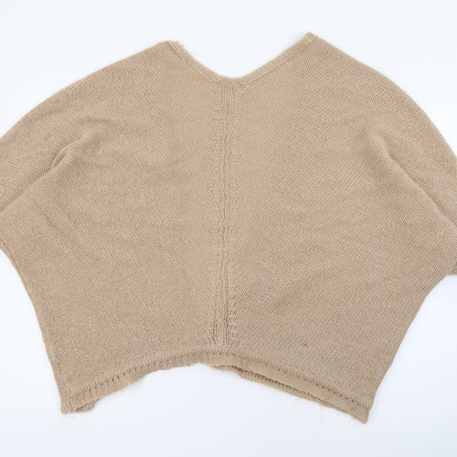 Select Womens Beige V-Neck  Acrylic Cardigan Jumper Size 14