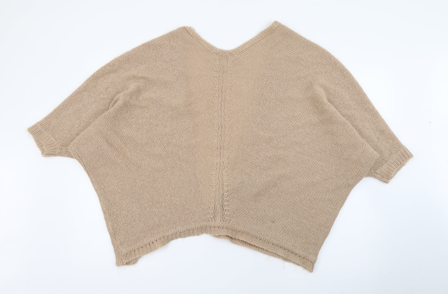 Select Womens Beige V-Neck  Acrylic Cardigan Jumper Size 14