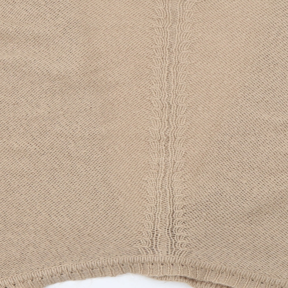 Select Womens Beige V-Neck  Acrylic Cardigan Jumper Size 14