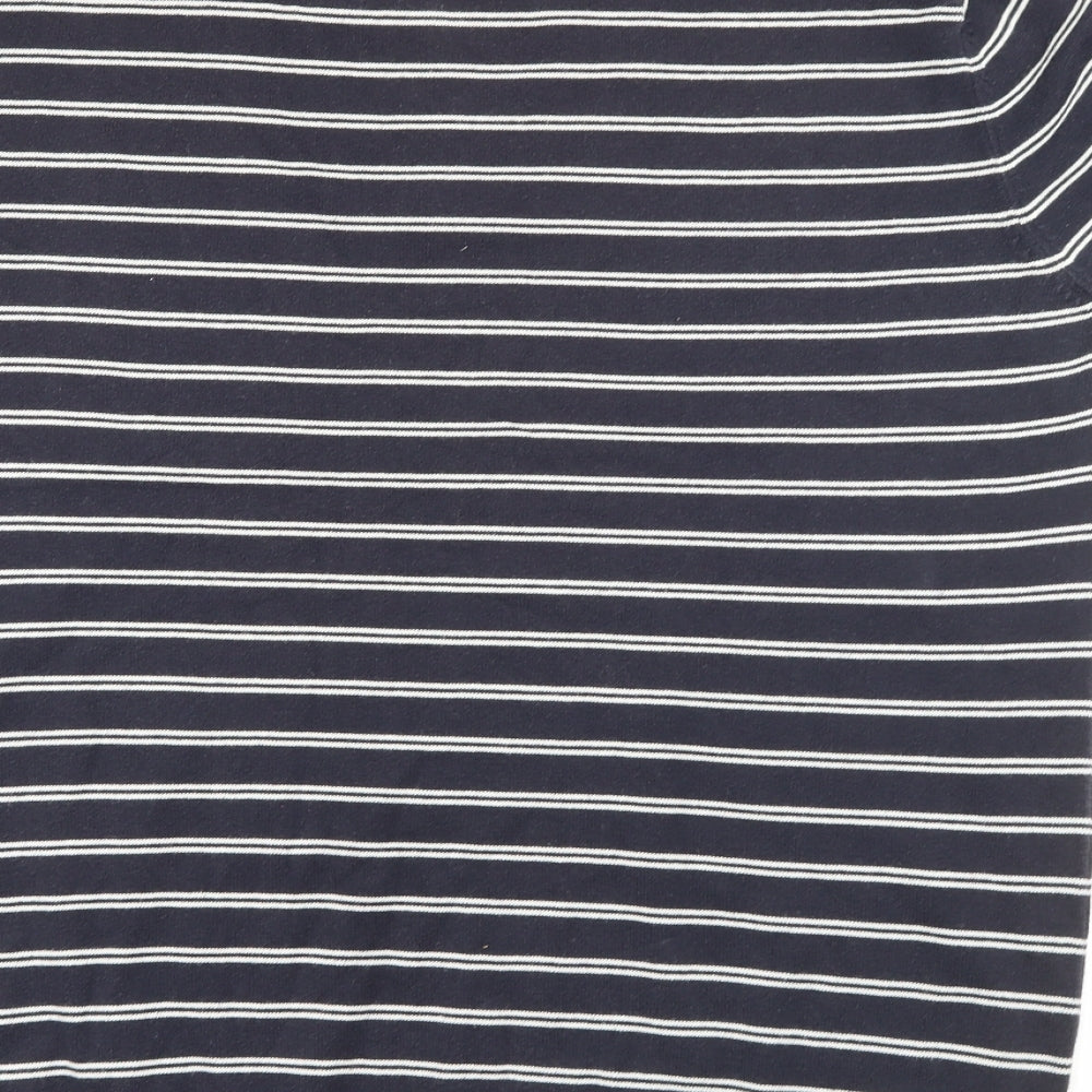 NEXT Mens Blue Striped Cotton  Polo Size XL Collared Button