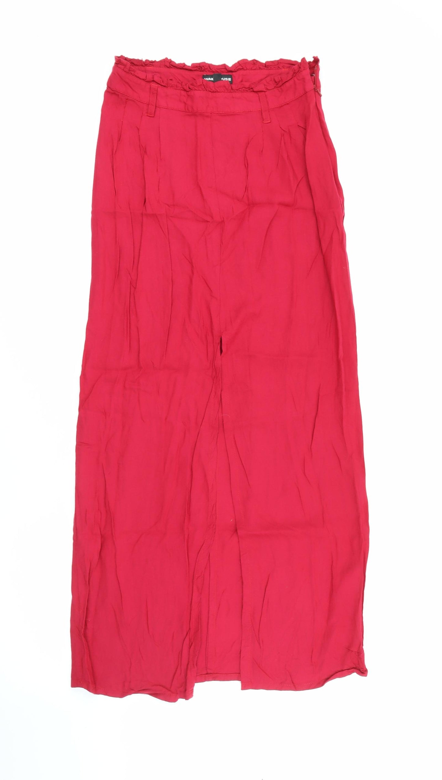 Warehouse Womens Red  Viscose Maxi Skirt Size 8   Zip