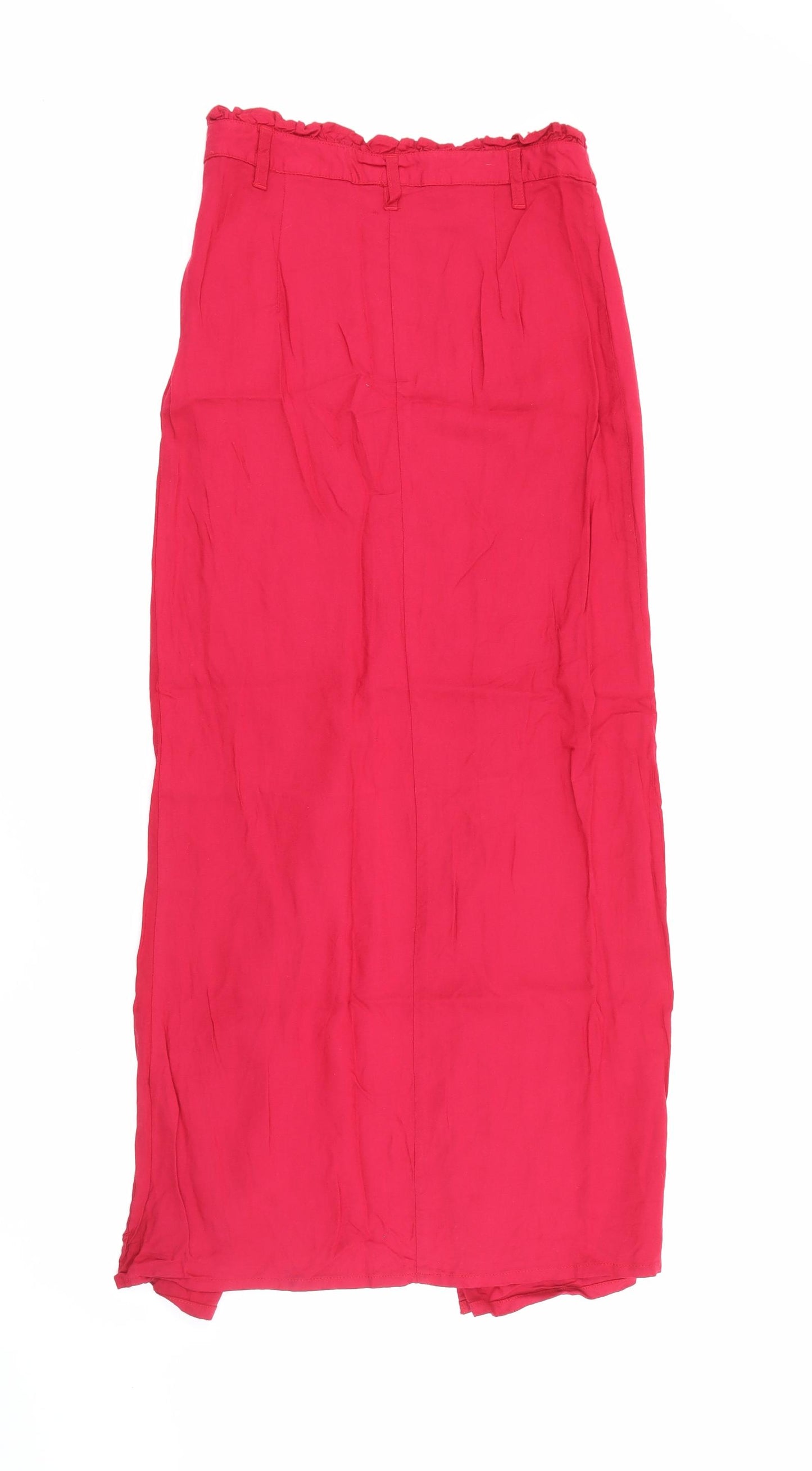 Warehouse Womens Red  Viscose Maxi Skirt Size 8   Zip