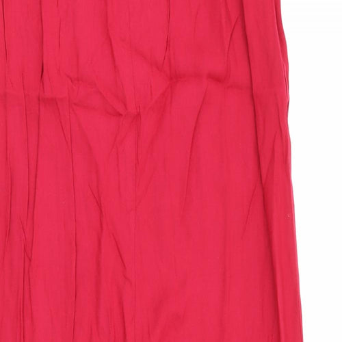 Warehouse Womens Red  Viscose Maxi Skirt Size 8   Zip