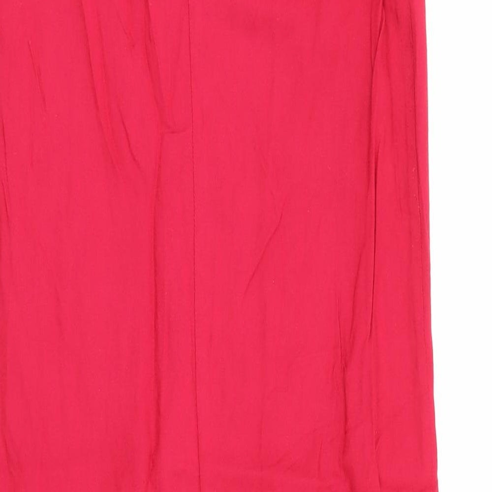 Warehouse Womens Red  Viscose Maxi Skirt Size 8   Zip