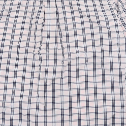 Nautica Mens Pink Plaid Cotton  Button-Up Size M Collared Button
