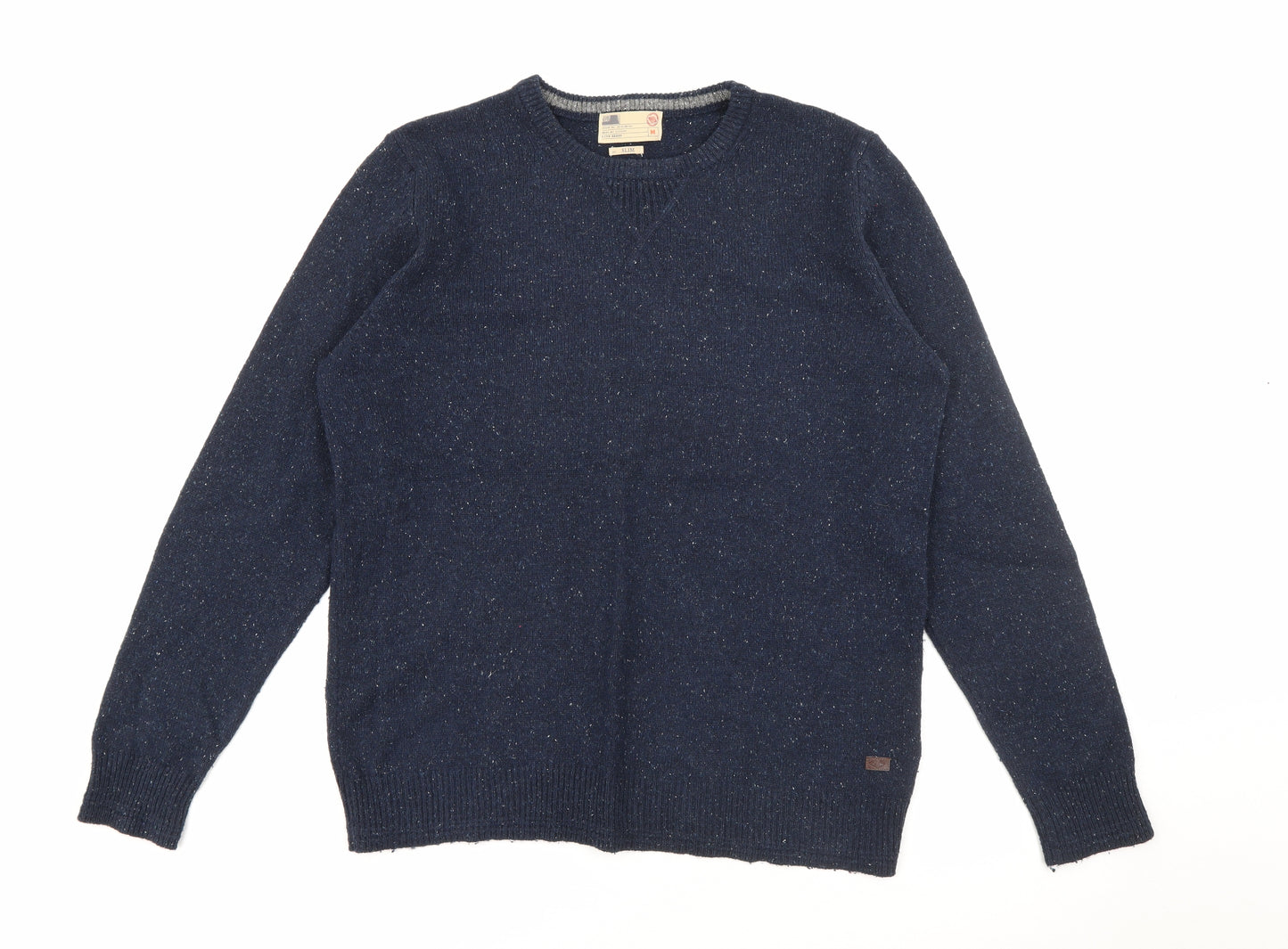 Marks and Spencer Mens Blue Crew Neck  Wool Pullover Jumper Size M