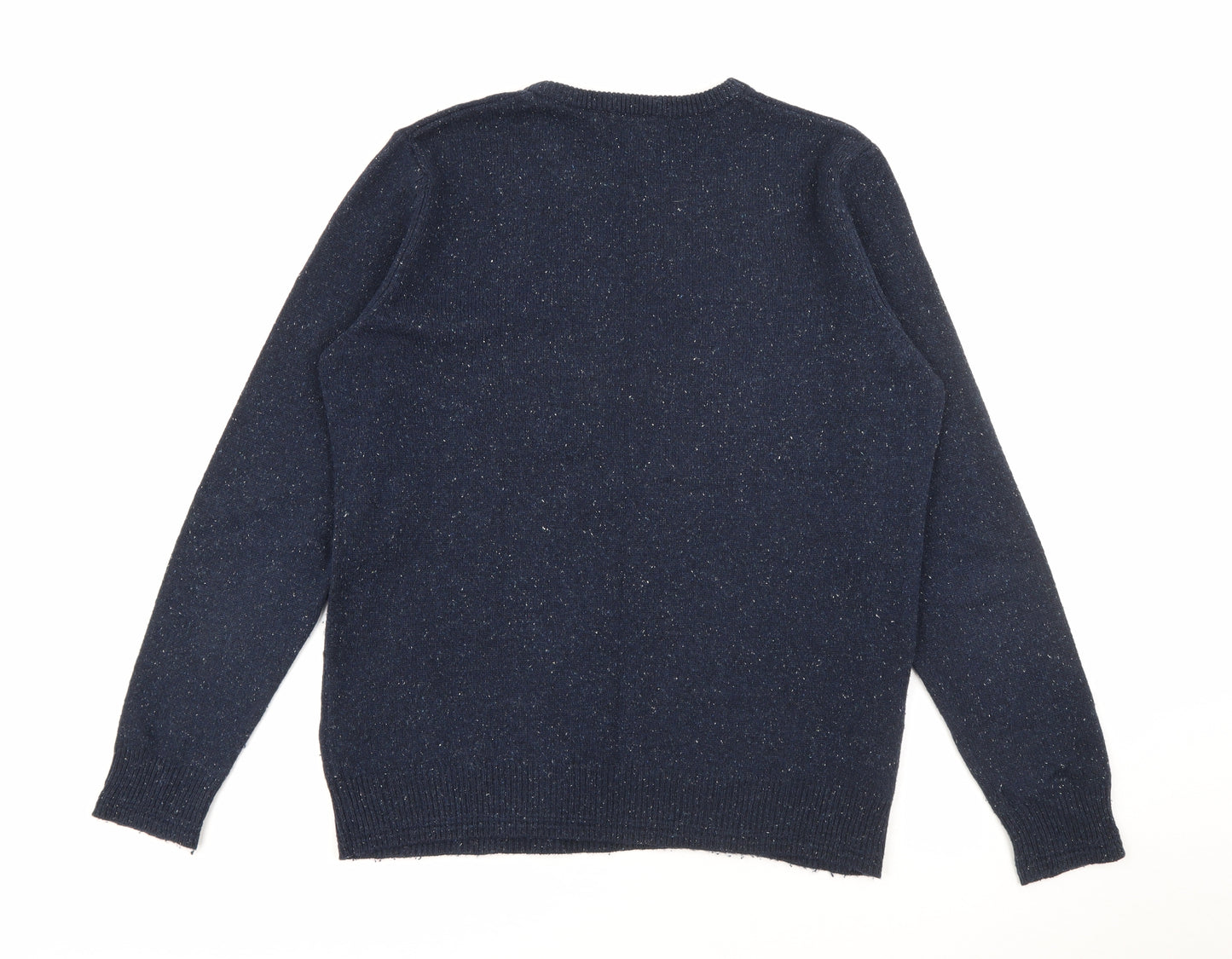 Marks and Spencer Mens Blue Crew Neck  Wool Pullover Jumper Size M